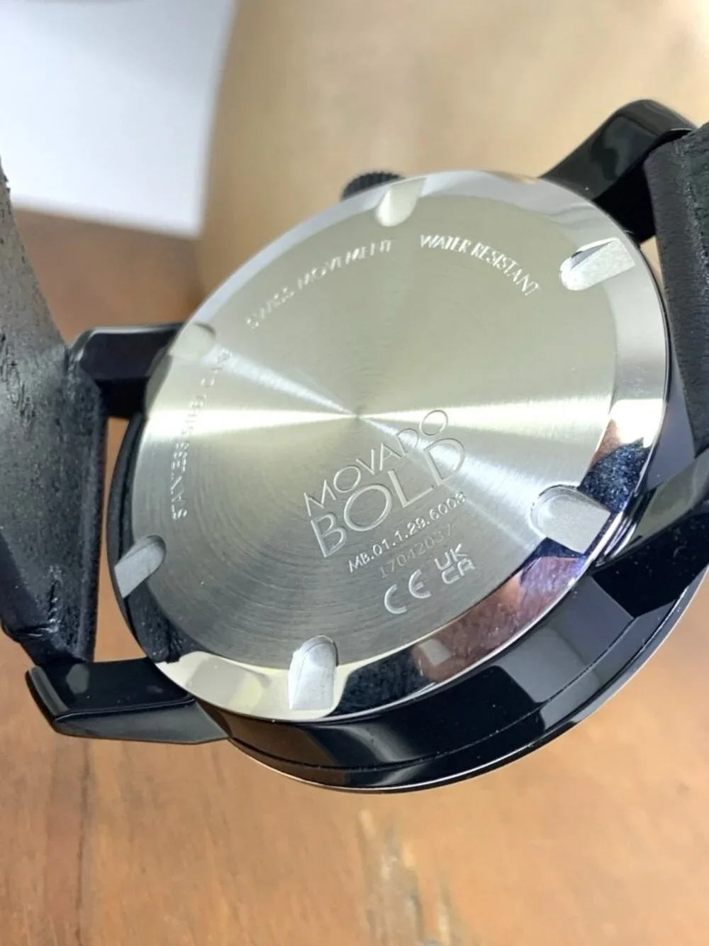 Movado Men's Watch 3600306 Bold Swiss Quartz Black Dial Leather Strap 42mm